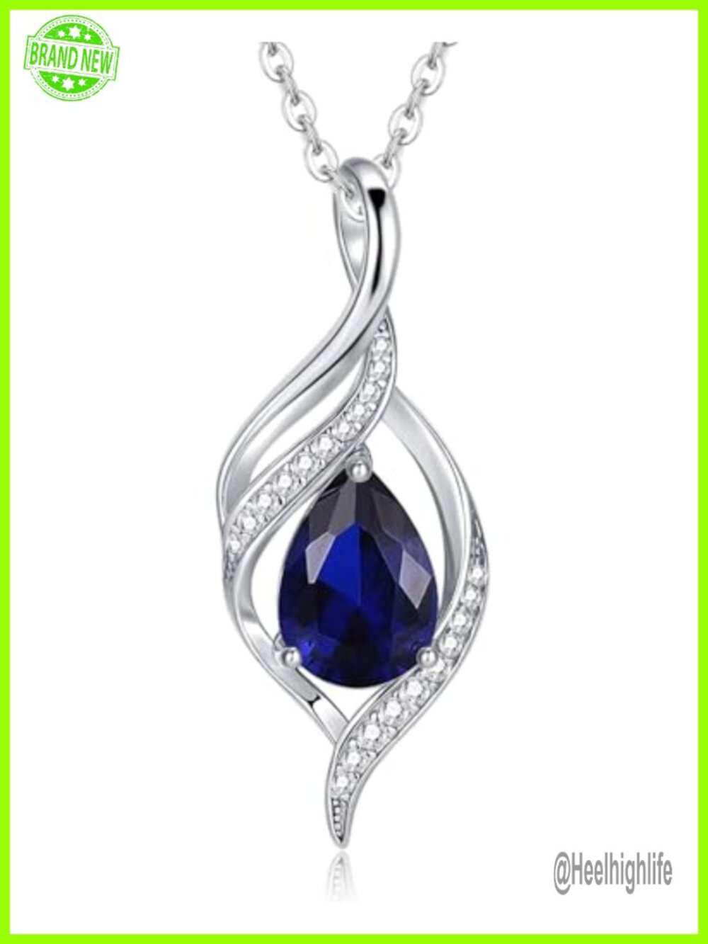 925 Sterling Silver Teardrop Birthstone Necklace Infinity Love Pendant